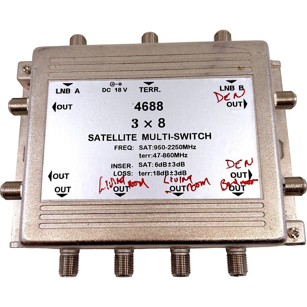 Philmore Satellite Multi Switch - 3 Inputs x 8 Outputs - 4688
